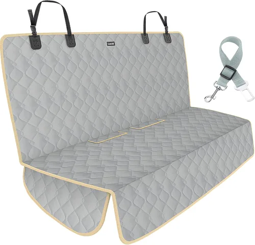 Vista 11 de Lassie - Funda de asiento trasero de automóvil para perros y niños con cinturón de seguridad, ajuste universal