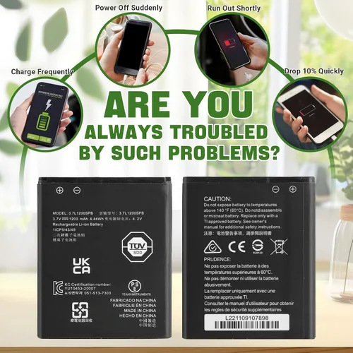 Vista 4 de Nuevo reemplazo de batería de 1200mAh 3.7L1200SPB para Texas Instruments TI-84 CE/TI-84 Plus CE/TI-Nspire CX II con herramientas