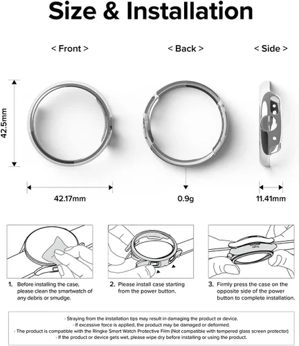 Vista 9 de Ringke Delgado [material antiamarillento/paquete de 2] compatible con la funda de Google Pixel Watch, funda resistente y transparente sólida +