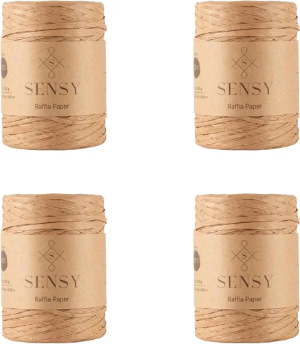 Vista 20 de Sensy Premium - Papel de rafia (438 yardas), cinta de papel (azul)