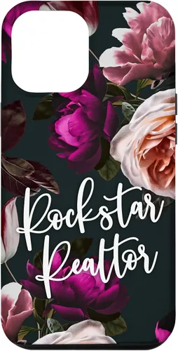 Vista 25 de iPhone 14 Plus Rockstar Realtor - Elegante estuche de regalo floral para agente inmobiliario
