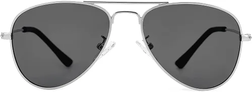 Vista 3 de Gleyemor Lentes de sol polarizados estilo aviador para niños y niñas, jóvenes, adolescentes, dos tamaños de 1.969 in y 2.047 in