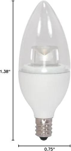 Vista 3 de Satco S8952 - Bombilla de candelabro en acabado blanco, 3.75 pulgadas, transparente, 1 unidad (paquete de 1)