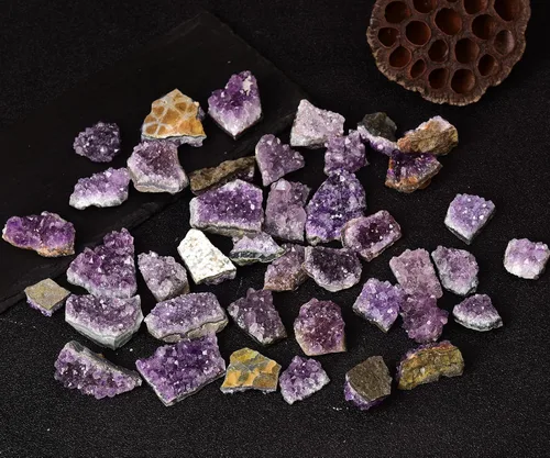 Vista 7 de JIC Gem Cúmulos de Amatista Naturales, Roca de Geoda de Amatista en Bruto, Cristales Curativos de Amatista, Cúmulo de Piedras Preciosas para Brujería