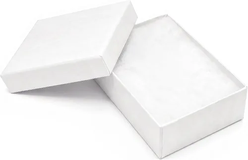 Vista 12 de TheDisplayGuys - Paquete de 25 cajas de cartón rellenas de algodón #10 para joyas, color blanco mate (1.9 x 1.3 x 0.7 pulgadas), para envío