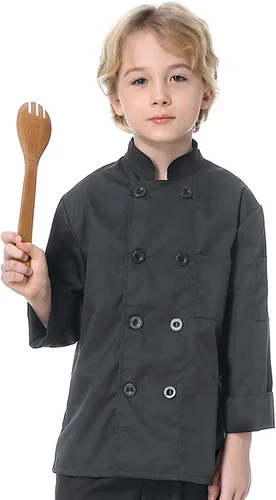 Vista 12 de TopTie Abrigo de chef para disfraz de Halloween para uniforme de cocinero para niños