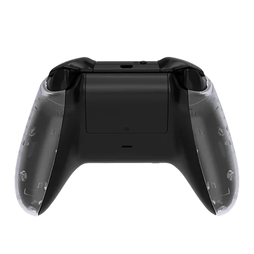 Vista 5 de eXtremeRate Transparent Clear Faceplate Side Rails for Xbox One Wireless Controller Model 1708, Replacement Front Housing Shell Panels for Xbox One