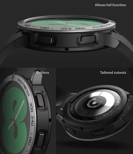 Vista 5 de Ringke [Deportes aéreos + estilo bisel] Compatible con Samsung Galaxy Watch 4 de 1.575 pulgadas, funda flexible de poliuretano termoplástico a