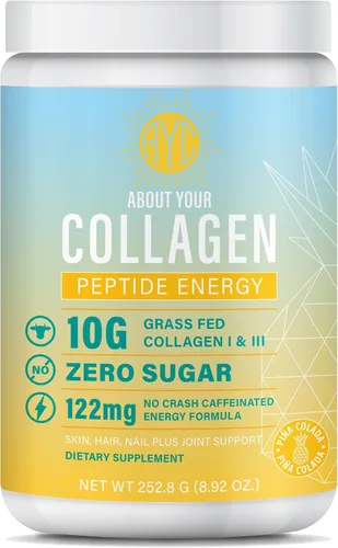 Vista 8 de Peptide Energy - Colágeno en polvo para cabello, uñas, piel, tipo I y III, cafeína para energía, vitamina C, biotina, ácido hialurónico, cero