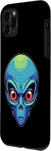 Vista 26 de iPhone 13 Pro Max Alien Face UFO Alien Head Funny Alien Case