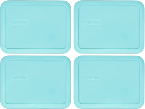 Vista 3 de Pyrex 7210-PC - Tapa de repuesto para almacenamiento de alimentos turquesa blanqueada al sol, 3 tazas, fabricada en Estados Unidos