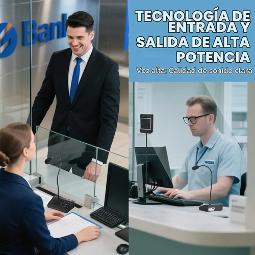 Vista 4 de Intercomunicador de ventana de doble vía, sistema de altavoces de ventana, micrófono de intercomunicación antiinterferencia. Para negocios, banco