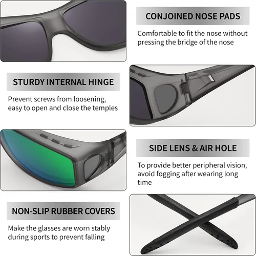 Vista 4 de URUMQI Gafas de conducción de visión nocturna para hombres y mujeres, lentes polarizados antirreflejos, lentes de alta definición amarillas