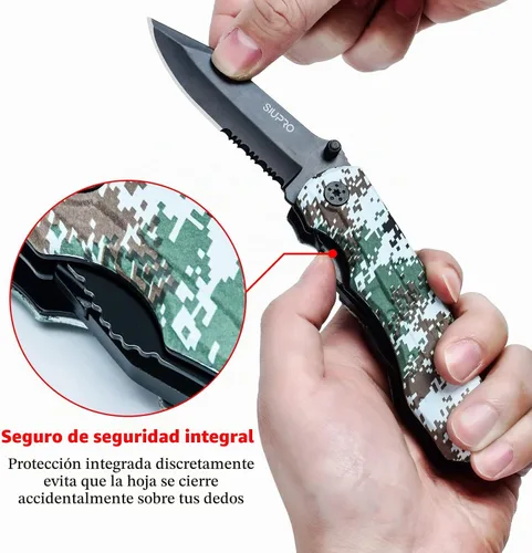 Vista 5 de SIUPRO Juego de cuchillos de bolsillo multiherramienta para hombres, rellenos de calcetines de Navidad, regalos para papá y marido, kit de Camuflaje