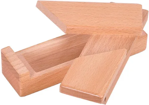 Vista 4 de YUNTENG Paquete de 2 cajas de rompecabezas 3D hechas a mano – Apertura secreta mágica de madera misteriosa caja de regalo cubo juego IQ Toys