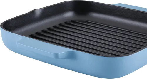 Vista 8 de KitchenAid Parrilla cuadrada de hierro fundido esmaltado y bandeja para asar, 11 pulgadas, terciopelo azul