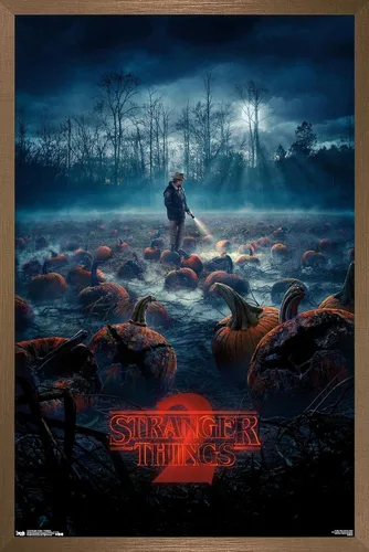Vista 15 de Trends International Netflix Stranger Things: Season 2 - Póster de pared de calabazas, 14.725 x 22.375 pulgadas, versión enmarcada de madera