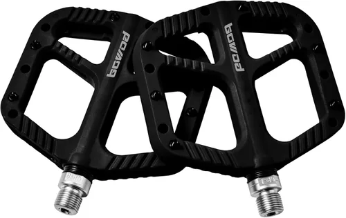 Vista 8 de Pedales MTB Pedales planos de bicicleta de montaña para adultos, pedal de plataforma de bicicleta compuesto de nailon ligero y ancho con pasadores