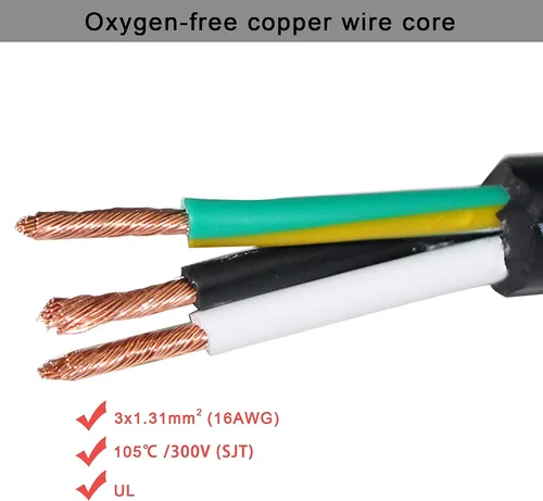 Vista 7 de Cable de alimentación universal para computadora, 6 pies/5.9 ft, NEMA 5-15P, enchufe plano a IEC 60320 C13, conector tipo ángulo izquierdo, cable