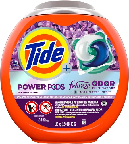 Vista 18 de Tide Power Pods - Cápsulas de detergente para ropa deportiva, 25 unidades, avanzado para sudor + combatiente de manchas