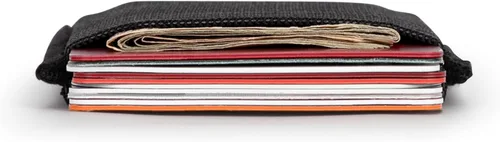 Vista 4 de Superior Essentials Billeteratarjetero minimalista elástico y minimalista delgado, Negro -, Tarjetero elástico elásticocartera minimalista