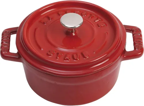 Vista 7 de Staub Mini Cocotte Redondo de Hierro Fundido de 0.25 cuartos de galón - Albahaca, Hecho en Francia