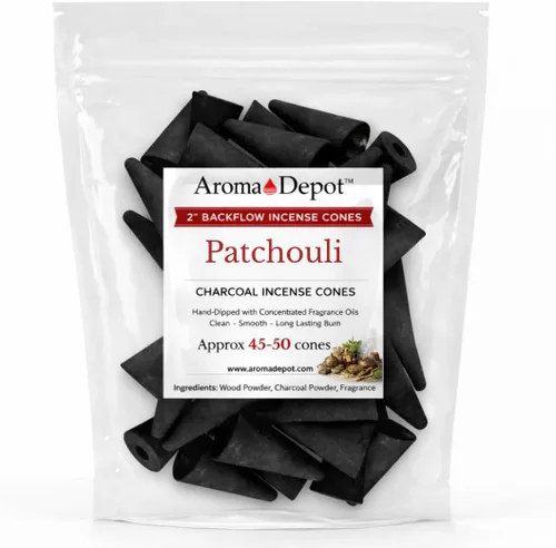 Vista 6 de Conos de incienso de carbón de reflujo de pachulí de 2 '' (10)