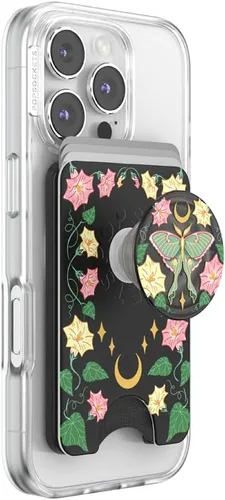 Vista 43 de PopSockets Cartera adhesiva para teléfono y tarjetero con agarre, púrpura - Aura