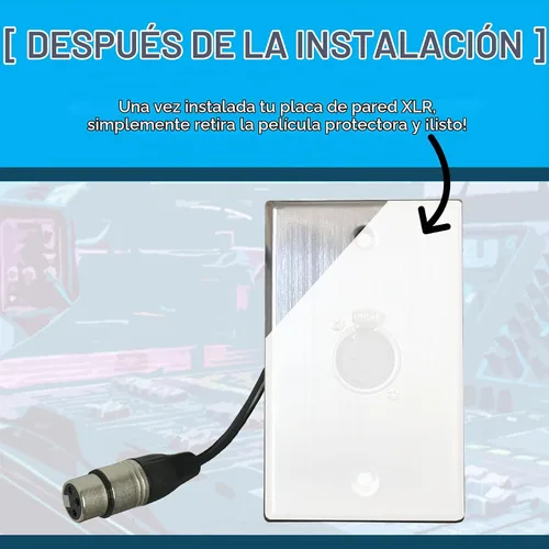 Vista 6 de DIYTECH - Placa de pared XLR de acero inoxidable de 1 puerto, hembra a