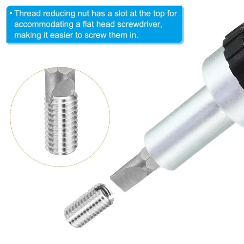 Vista 5 de PATIKIL Adaptadores de rosca Manga Tuerca Reductora, 10 piezas M8*1.25 macho a M6*1 hembra Tuerca de inserción de reparación Tornillo Reductor