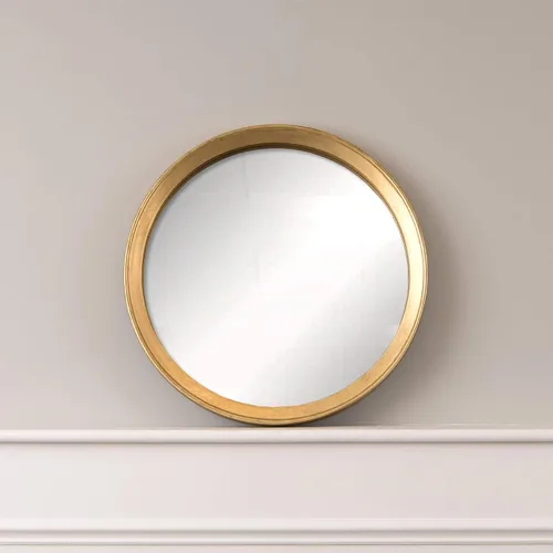 Vista 6 de Best Home Fashion Espejo de pared adornado con arco o corona, marco de madera con acabado dorado, forma rectangular, 40 pulgadas de largo x 24