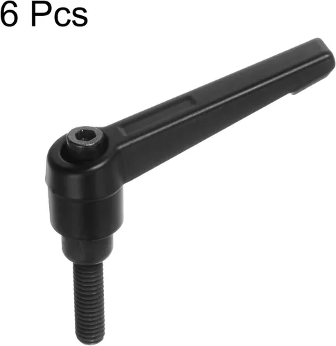 Vista 3 de HARFINGTON 6 manijas de palanca de sujeción ajustables M6 x 0.630 in rosca macho perillas de tornillo giratorio bloqueo de trinquete de liberación