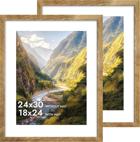 Vista 134 de iRahmen - Juego de 2 marcos de fotos de 4 x 6, marco de madera negro con cristal de alta definición, para mostrar fotografías de 3.5 x 5