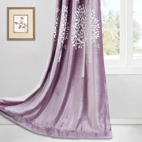 Vista 10 de VOGOL Cortinas traslúcidas blancas de 84 pulgadas de largo, cortinas de gasa ligeras bordadas de árbol para granja, 2 paneles de estilo campestre