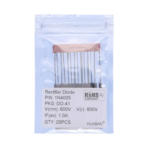 Vista 6 de 20PCS 1N4001 Rectificador Diodo 1A 50V DO-41 (DO-204AL) Axial 4001 1 Amp 50 Voltios
