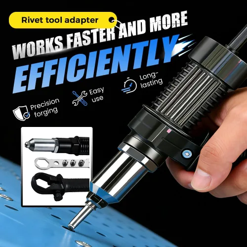 Vista 2 de Electric Rivet Gun Adapter Kit - Pop Rivet Gun Attachment for Cordless Drill - Efficient Riveting Tool for Easy Assembly