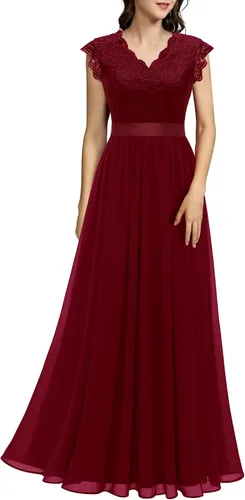 Vista 64 de Dressystar - Vestido de dama de honor, sin mangas, con cuello en V, para fiesta de boda