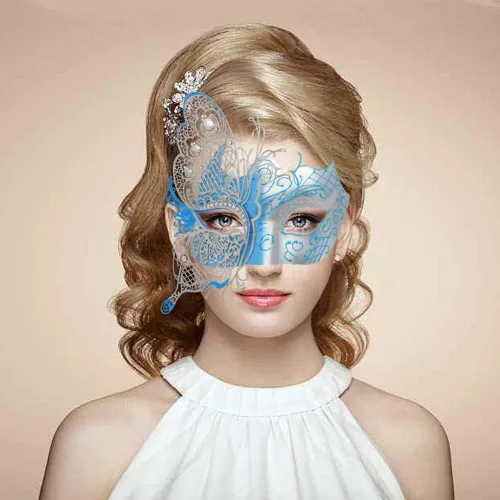 Vista 2 de Antifaz con diseño de mariposa veneciana misteriosa para fiesta de Halloween