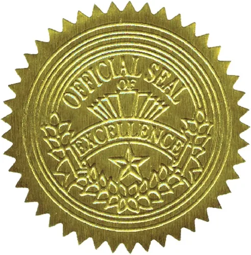 Vista 3 de Geographics Certificate Seal 20014 - Adhesivos permanentes para certificado dorado - Juego de 100