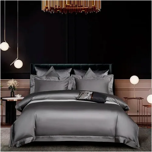 Vista 11 de Juego de ropa de cama de algodón egipcio de 1000 hilos, 4/6 piezas, tamaño doble, queen, king, bordado, funda de edredón, sábana, funda de almohada