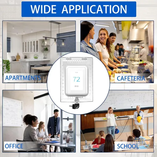 Vista 7 de Caja de bloqueo universal de termostato con llave, protector de termostato grande transparente para termostatos en pared, protector de termostato