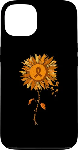 Vista 7 de Funda para iPhone 17 con cinta naranja y girasol de conciencia sobre la leucemia