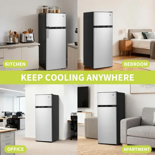 Vista 9 de Garvee Refrigerador compacto de 3.2 pies cúbicos Mini refrigerador de una puerta con funcionamiento silencioso y eficiente energéticamente