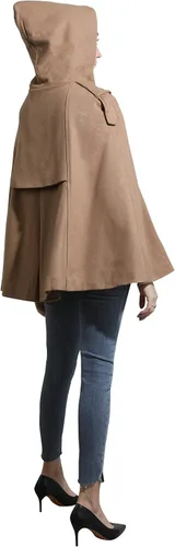 Vista 5 de CHARTOU Lindo poncho de lana con capucha y manga de murciélago para mujer