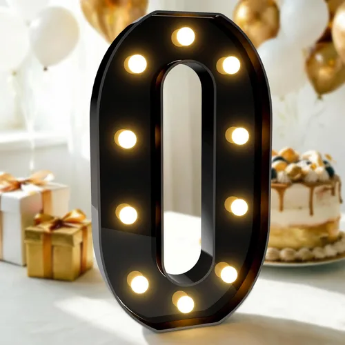 Vista 64 de Pooqla - Números iluminados negros, decoraciones de cumpleaños 50 para hombres Number 50