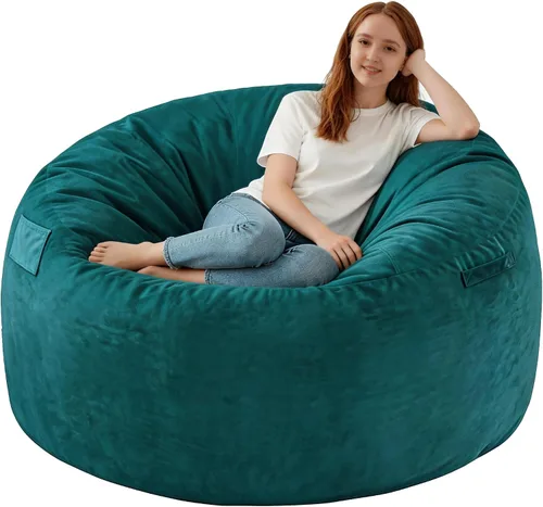 Vista 35 de Silla de Puf de 2 pies, Sillas de Puf Cómodas con Relleno de Espuma Viscoelástica, Sofá de Puf Esponjoso con Cubierta de Terciopelo Holandés, Sillas