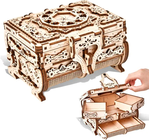 Vista 8 de Rompecabezas de madera 3D para adultos, kit eléctrico de modelo de carrera de canicas con embudo en espiral, movimiento impulsado por engranajes