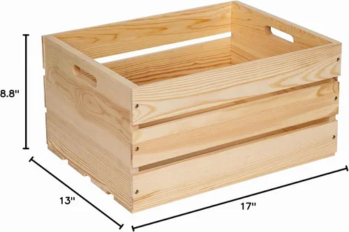 Vista 9 de Cajas de almacenamiento extra grandes de madera de pino, cajas de almacenamiento para discos de vinilo, las cajas de almacenamiento están hechas