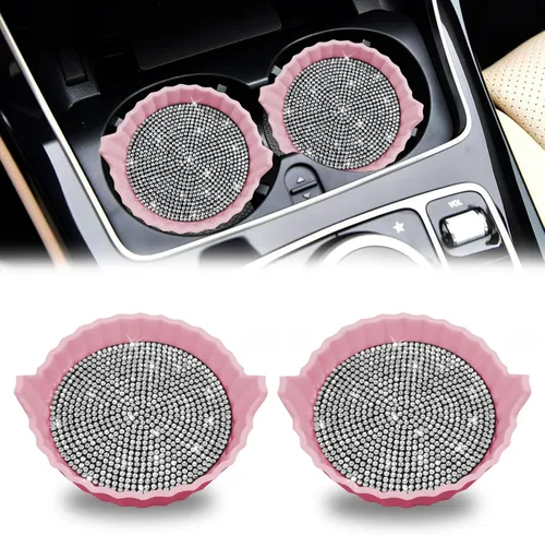 Vista 23 de Portavasos para automóvil, posavasos antideslizantes para automóvil, inserto universal para portavasos de automóvil, tapete de accesorios