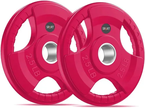 Vista 8 de SPART Placas de Peso Olímpico de 2 Pulgadas con Recubrimiento de Goma de Color en Pares o Individual para Entrenamiento de Fuerza, Levantamiento
